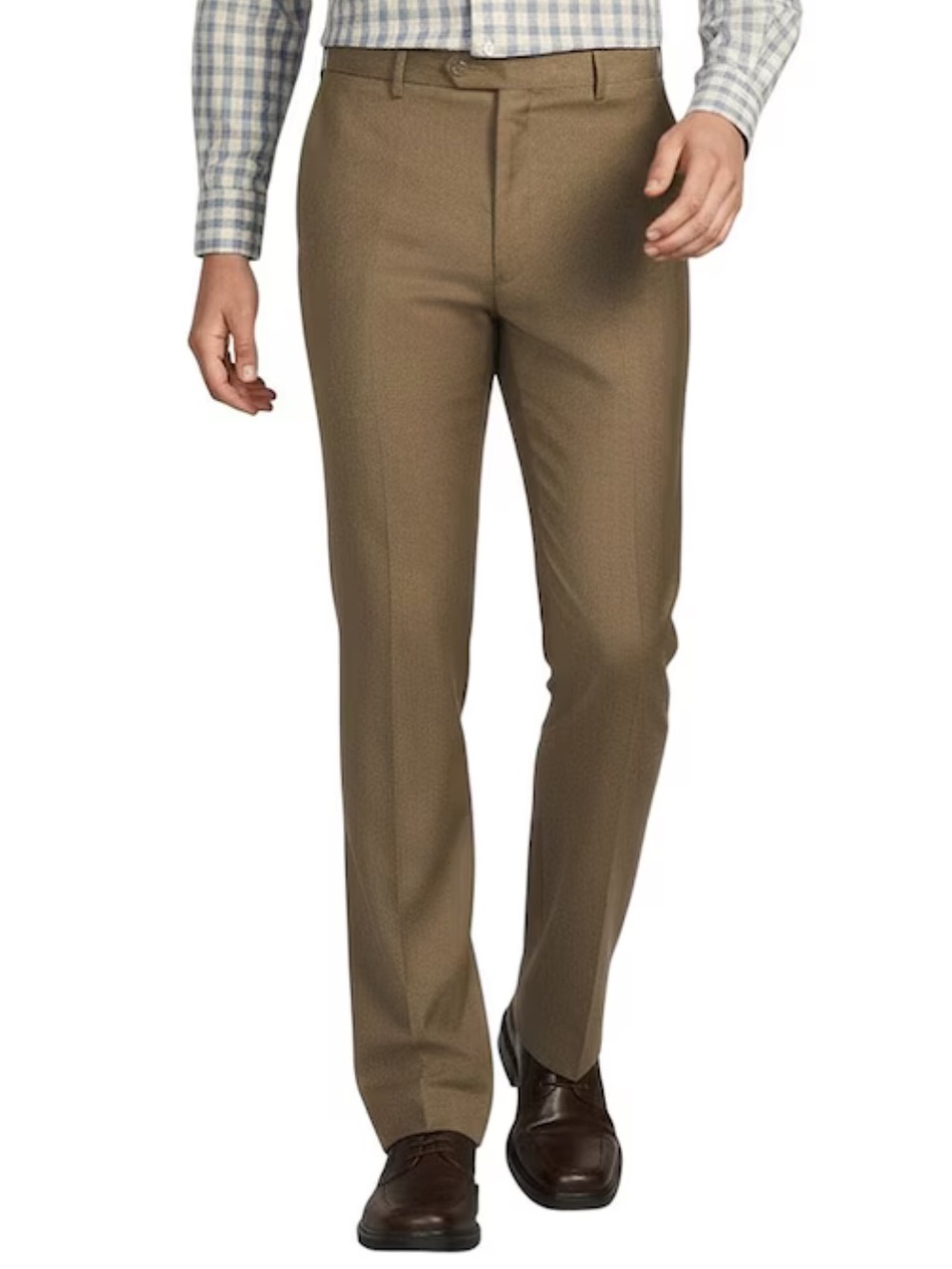 Roundtree & Yorke Dark tan none iron chino  Men's Dress Pants 38x28